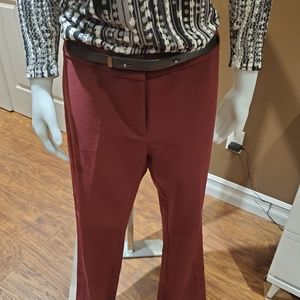 Cropped dress pants with built-in belt